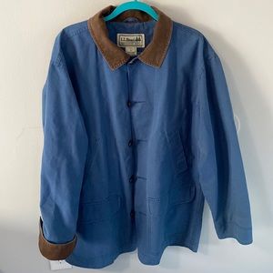 LL Bean Men’s Field Coat with Corduroy Collar, Brown Animal Print Inner Lining